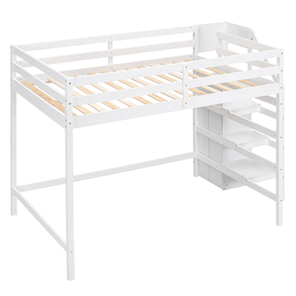 Loft Bed With Built In Storage Wardrobe And Staircase