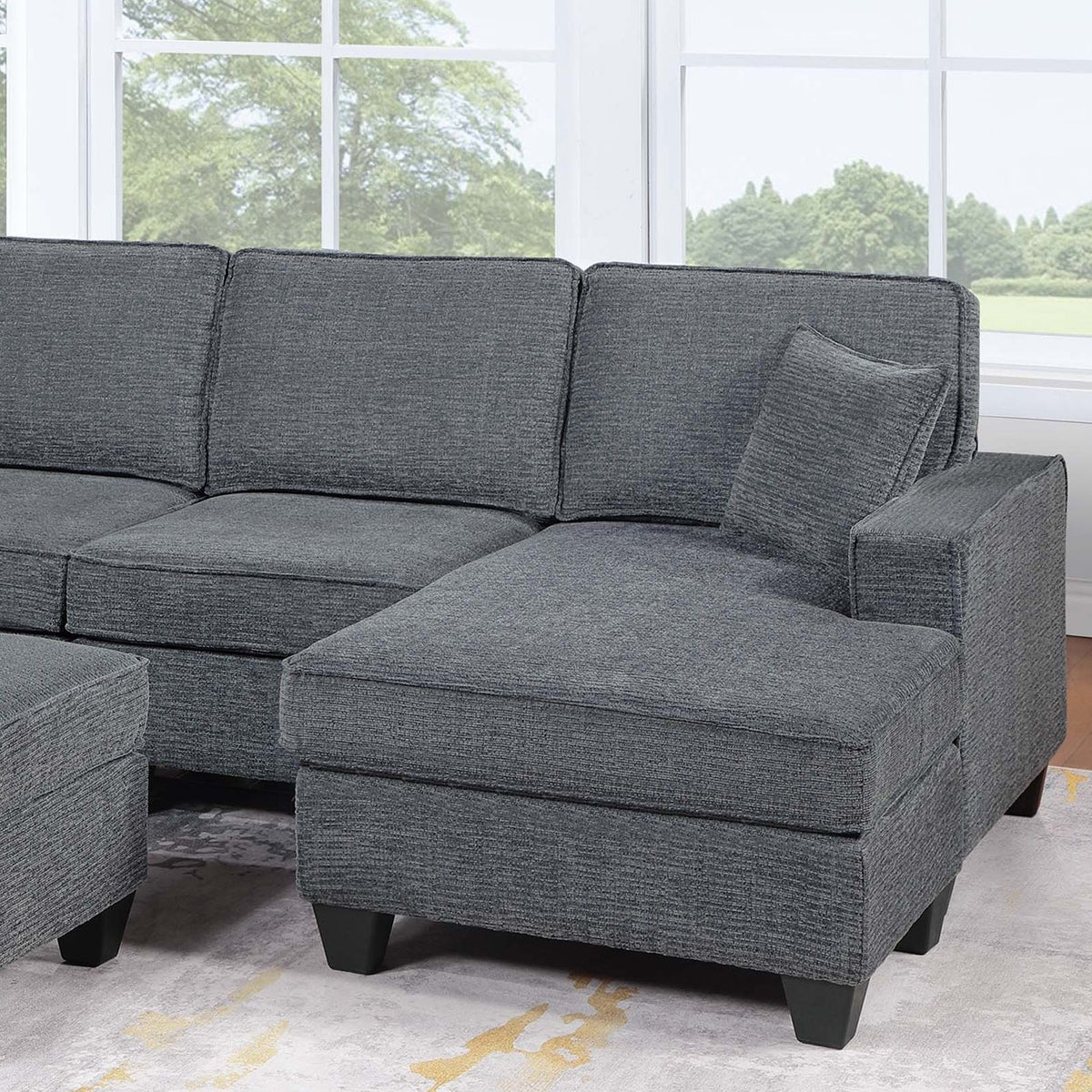 5 Piece Sectional Set With Left Arm Loveseat With USB Port