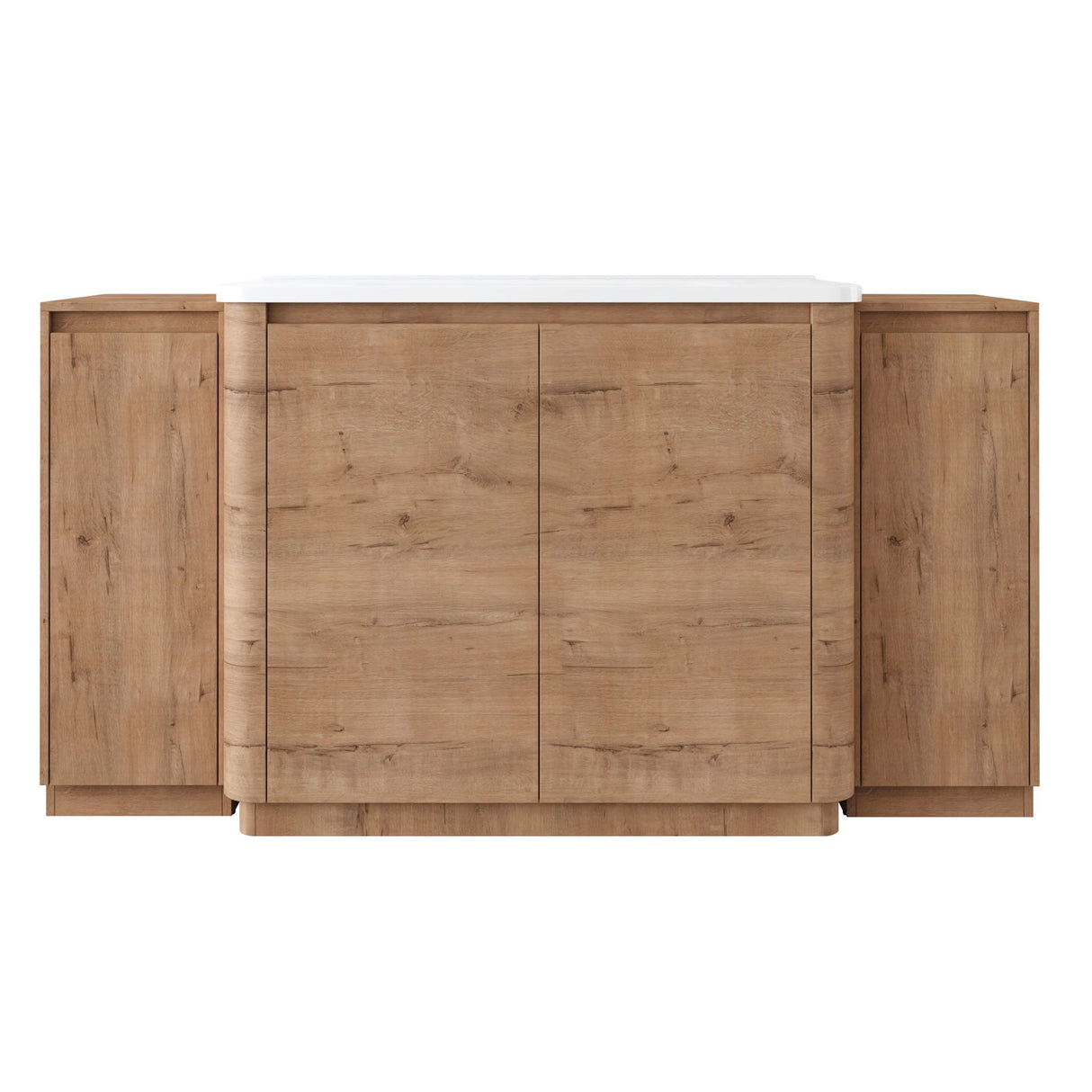 Freestanding Bathroom Vanity With Sink, 2 Small Storage Cabinets, Soft Close Doors