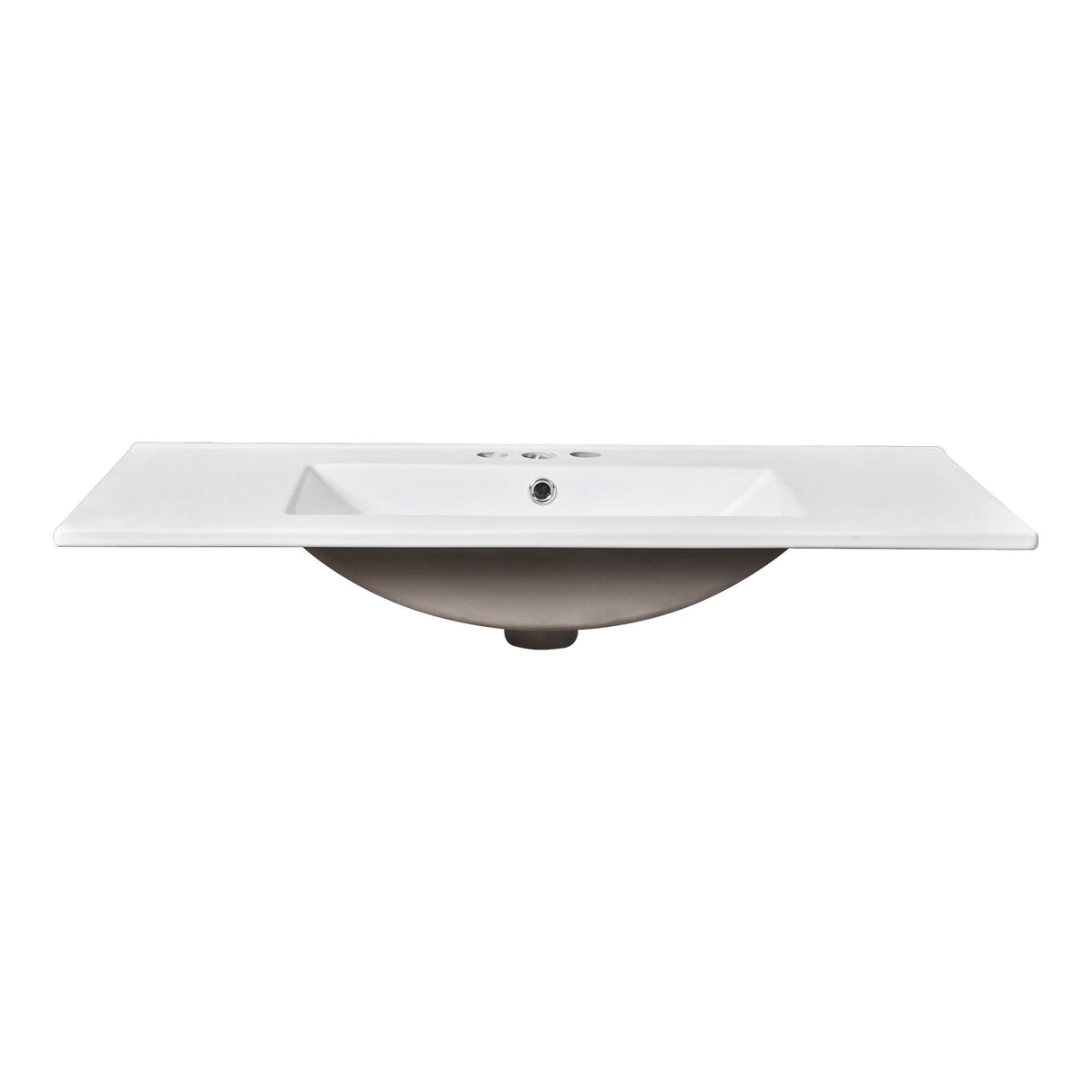 Single Bathroom Basin Sink Vanity Top Only & 3 Faucet Holes - White
