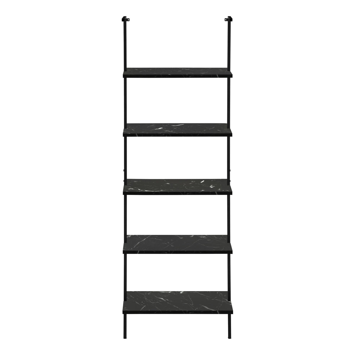 Bookshelf, Bookcase, Etagere, Ladder, 5 Tier, For Office, Marble Look Contemporary & Modern