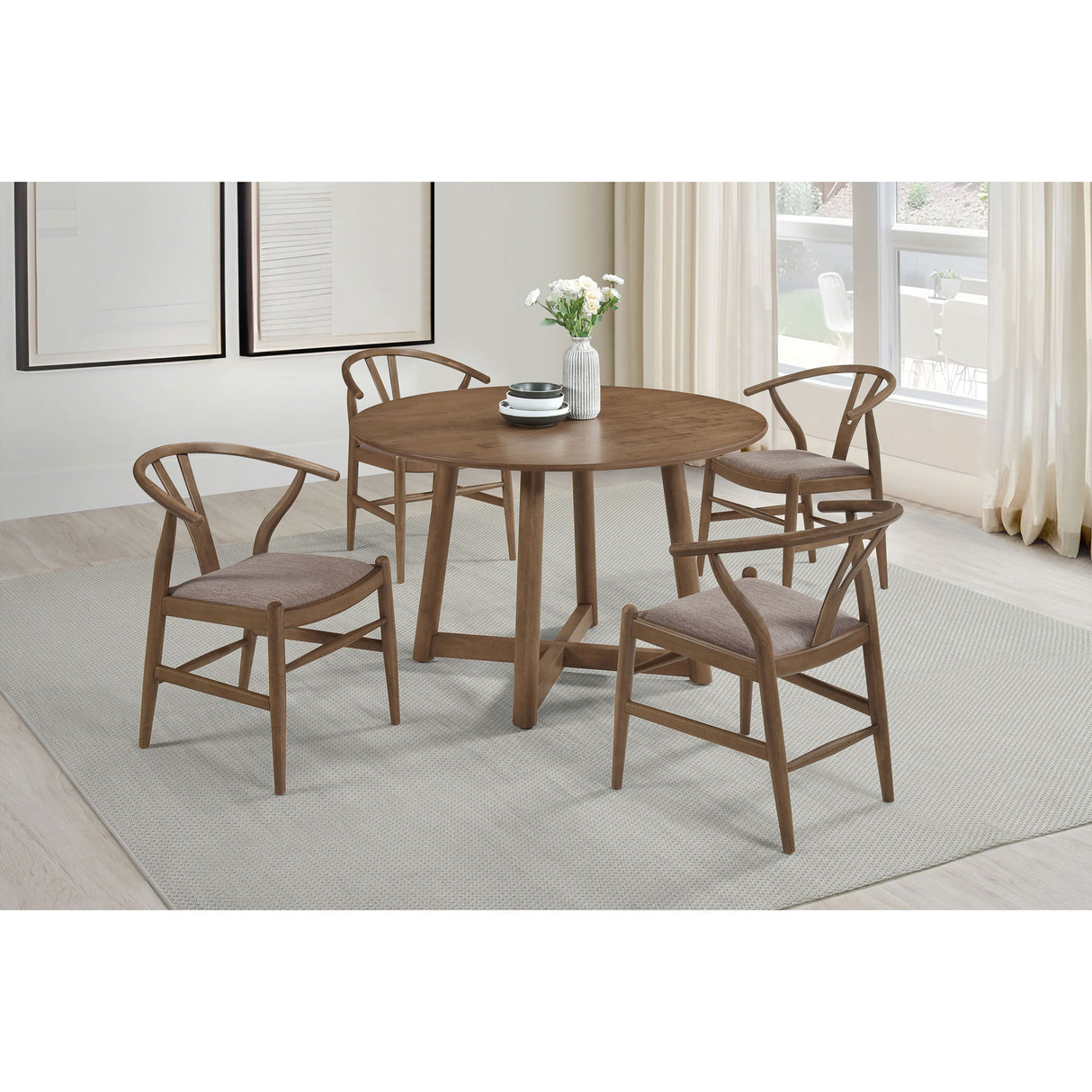 Guinea - Dining Table With Interlocking Base Design - Walnut