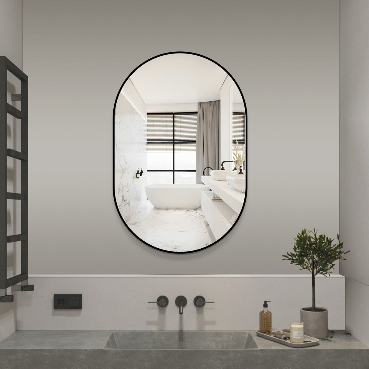 Modern Framed Bathroom Vanity Mirror