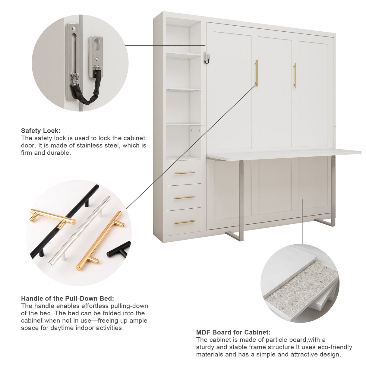 Multifunctional Vertical Murphy Wall Bed