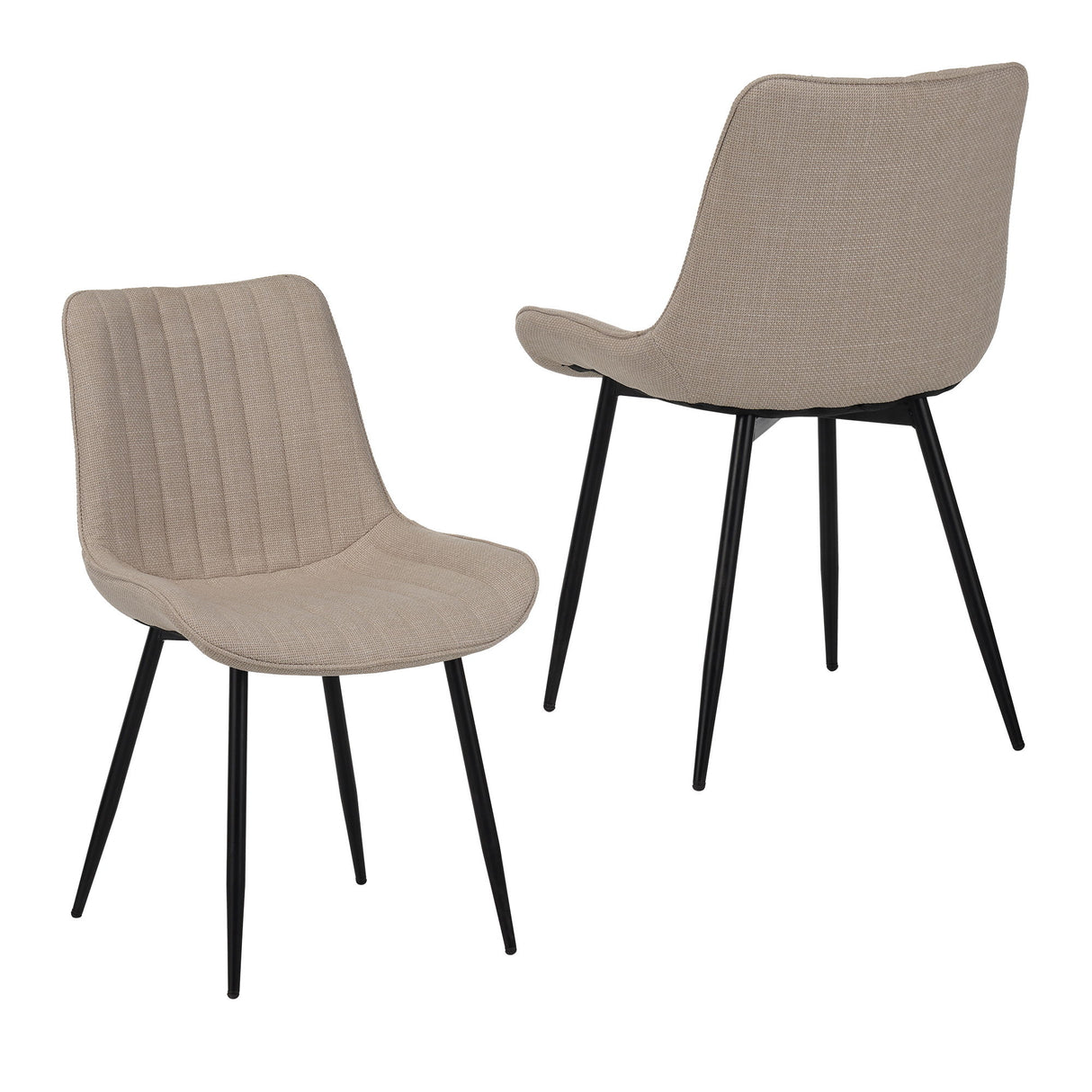 Dining Chair Set With Padded Backrests (Set of 4) - Beige