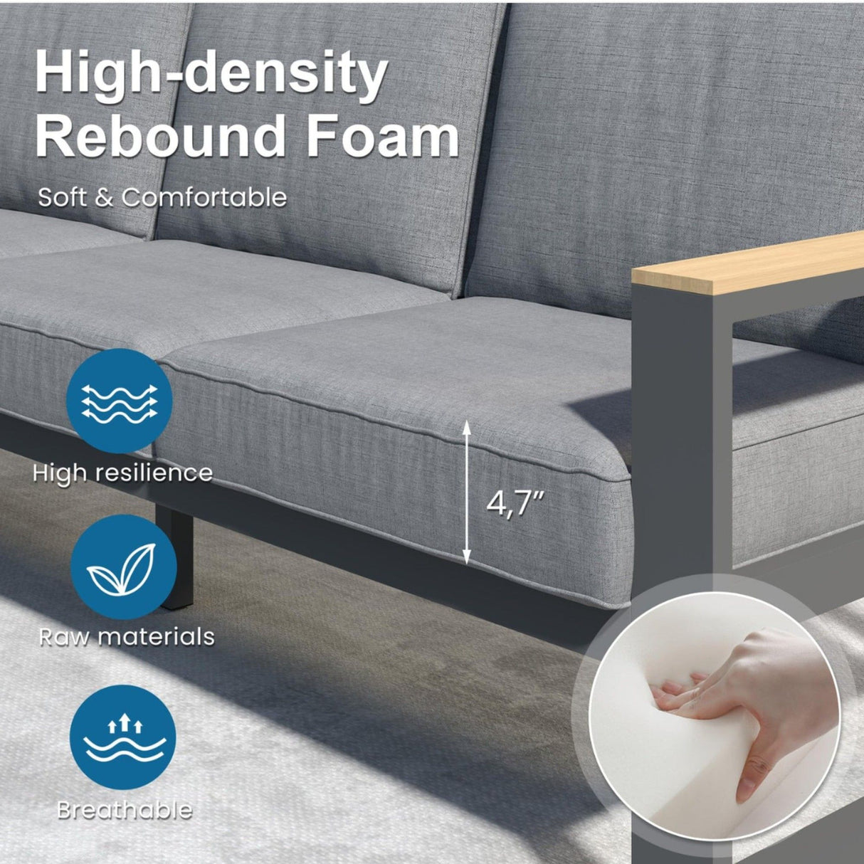 All-Weather Loveseat Sofa With Thick Cushions