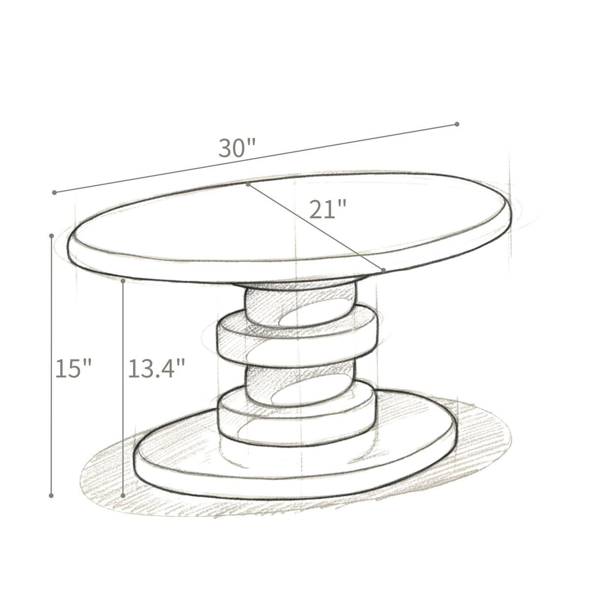 Cobblestone End Table - White