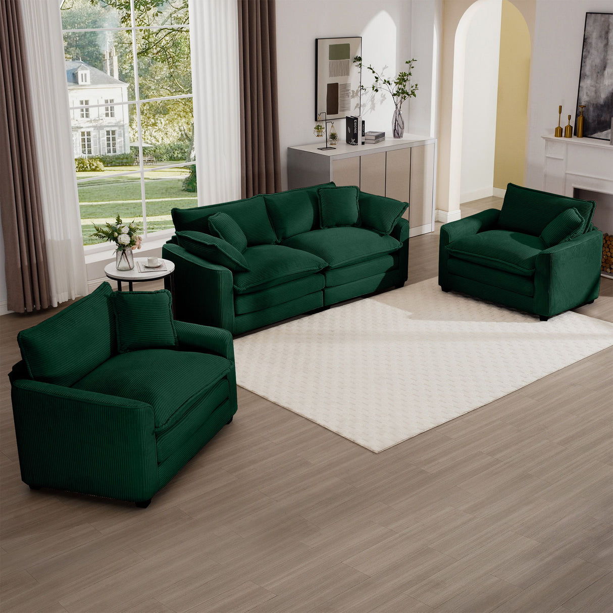 Elegant Oversized Sectional Sofa Set With Deep Seats And Flexible Layout
