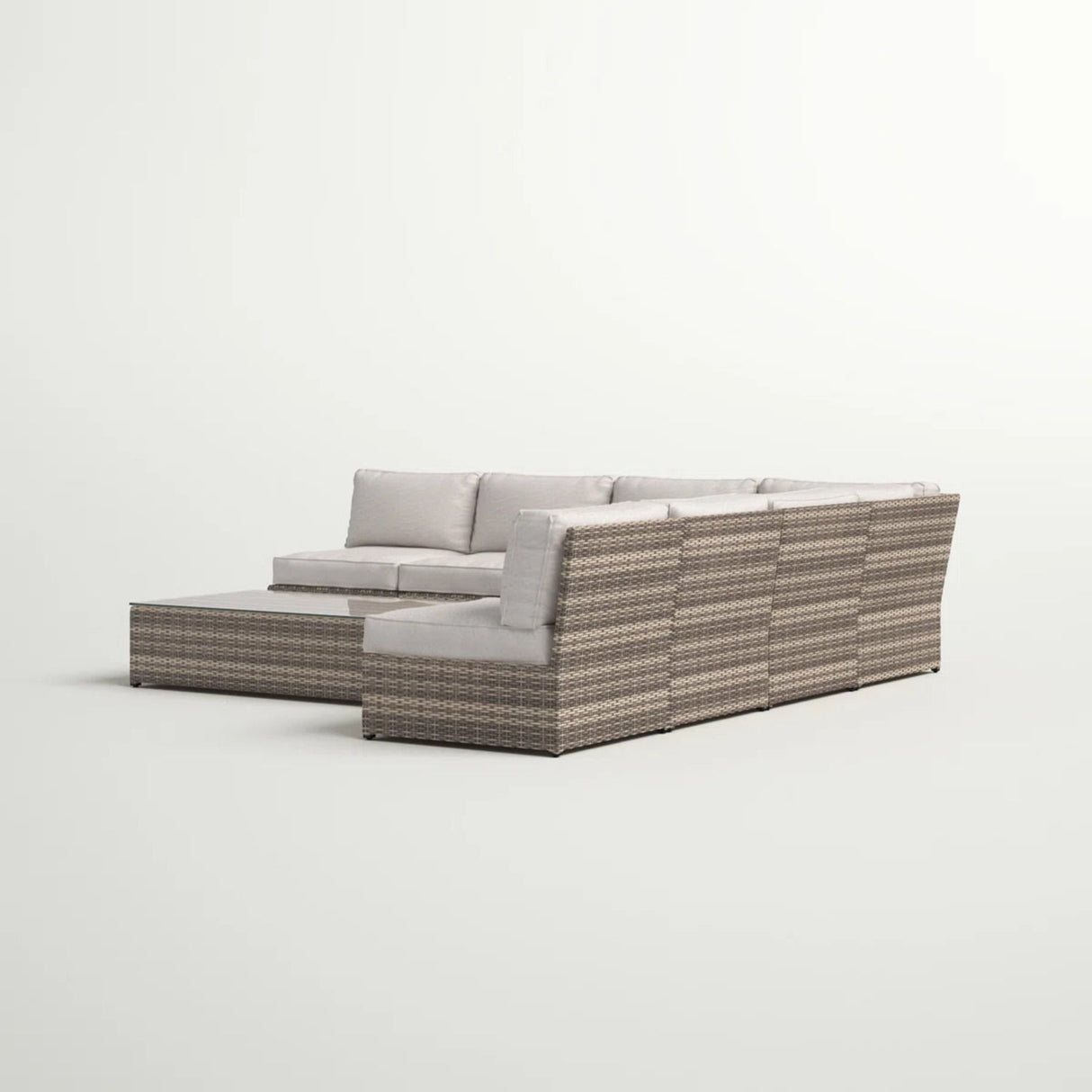 6 Piece Wicker Patio Seating Group With Cushions - Gray Mix