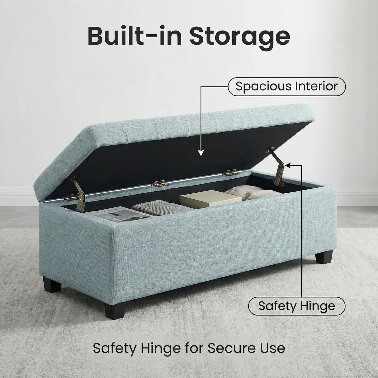 Elegant Tufted Storage Ottoman Bench