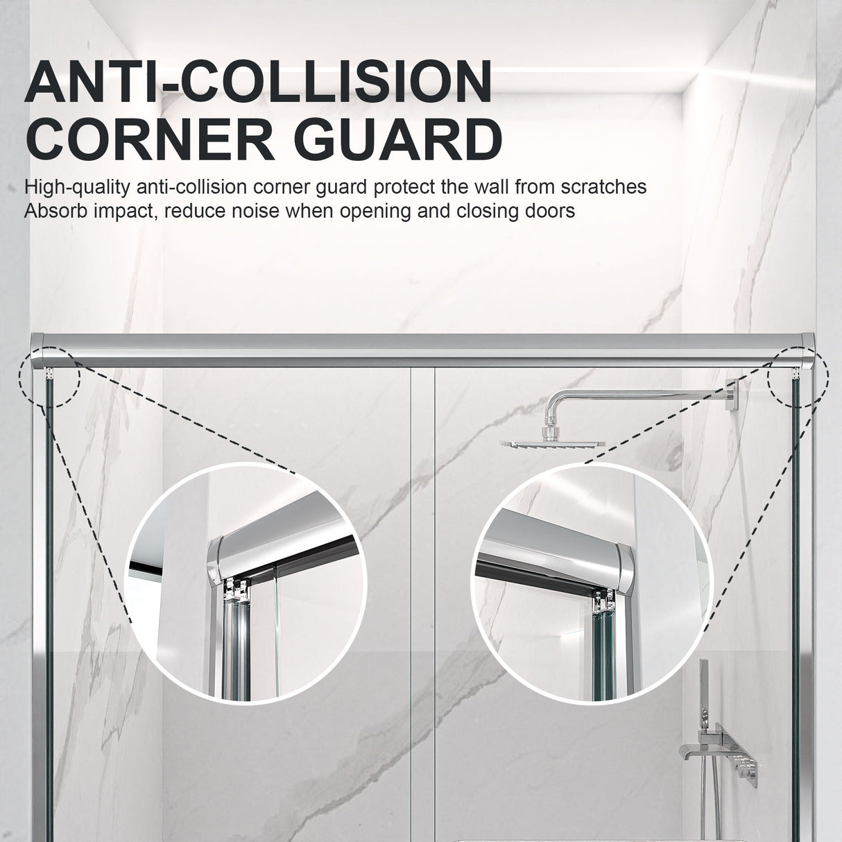 Modern Semi Frameless Double Sliding Shower Door
