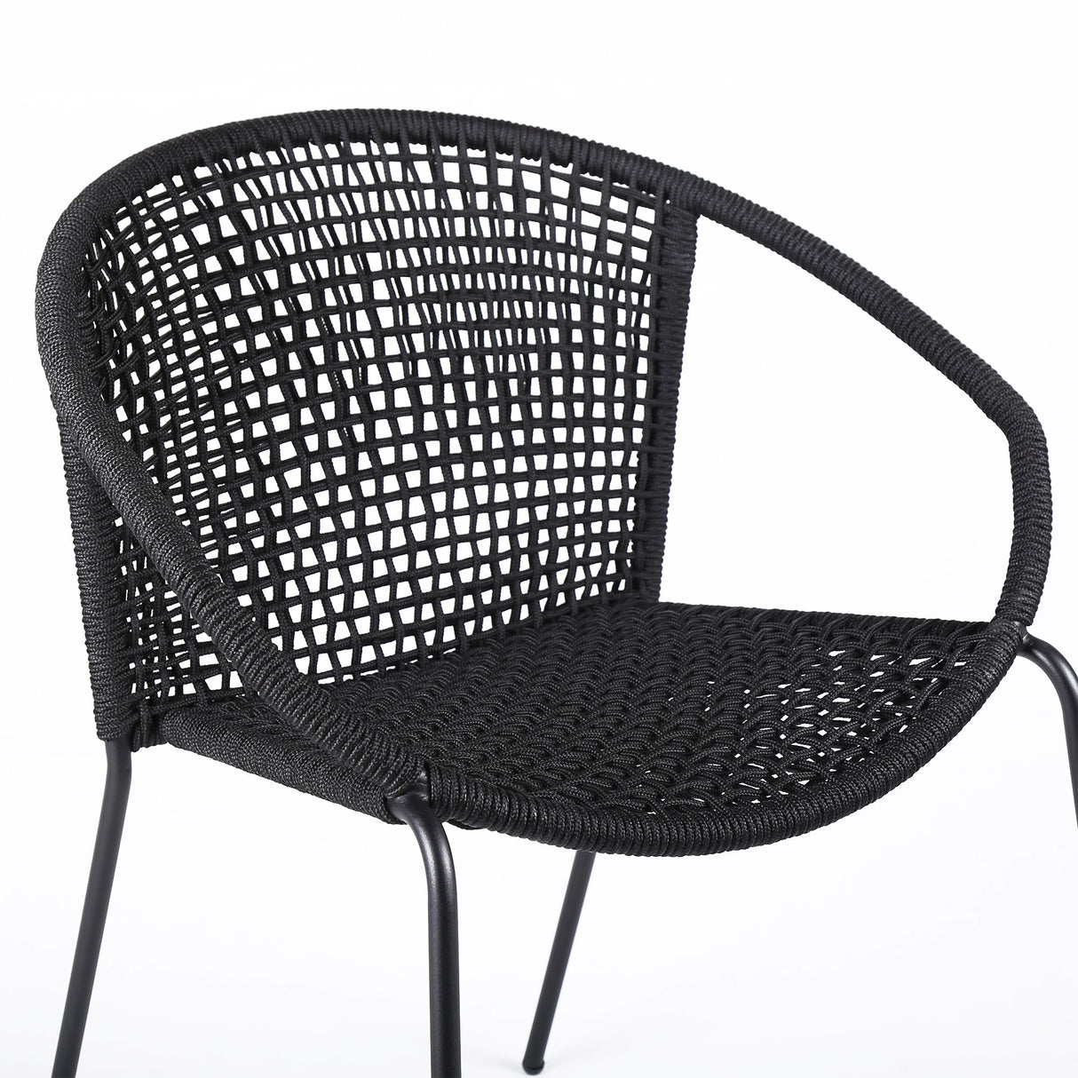 Snack - Indoor / Outdoor Stackable Steel Dining Chair (Set of 2) - Black