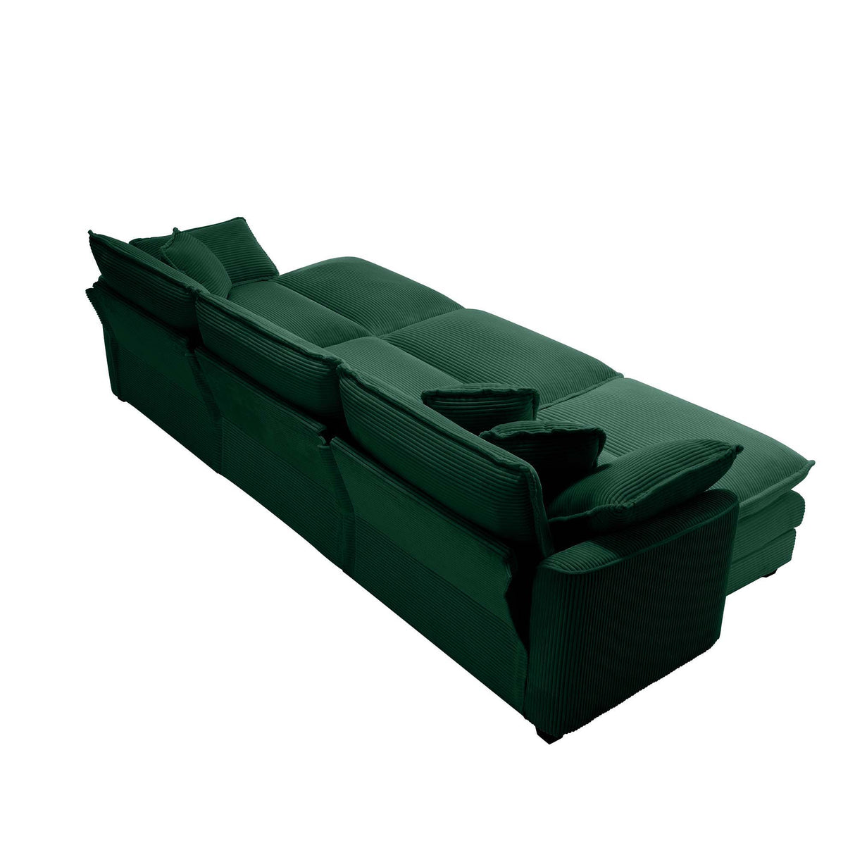 Modern Oversized Modular Cushion Sofa With Ottoman, Low Back, Deep Seating Sofa Set