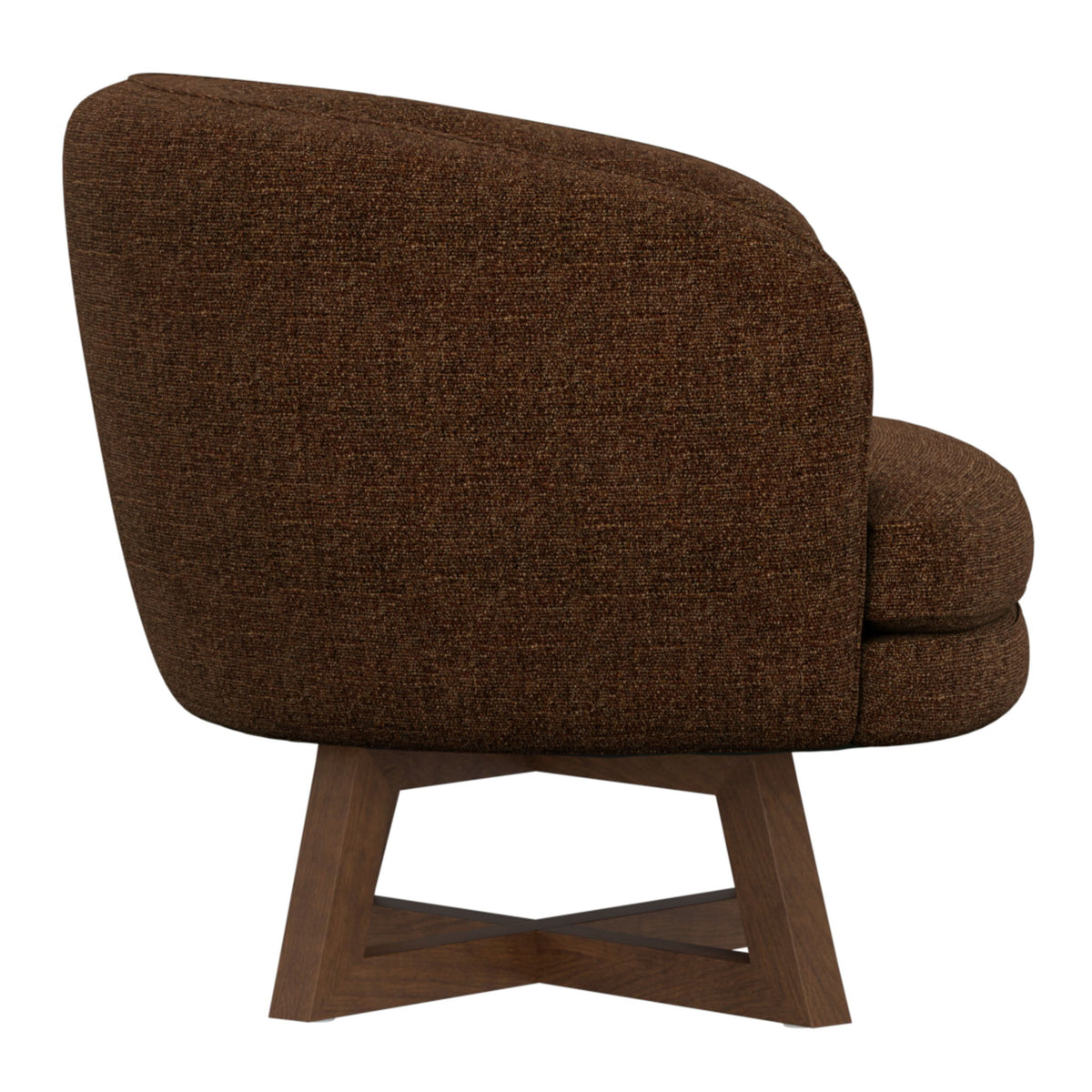 Swivel Accent Chair With Sculptural Base - Red