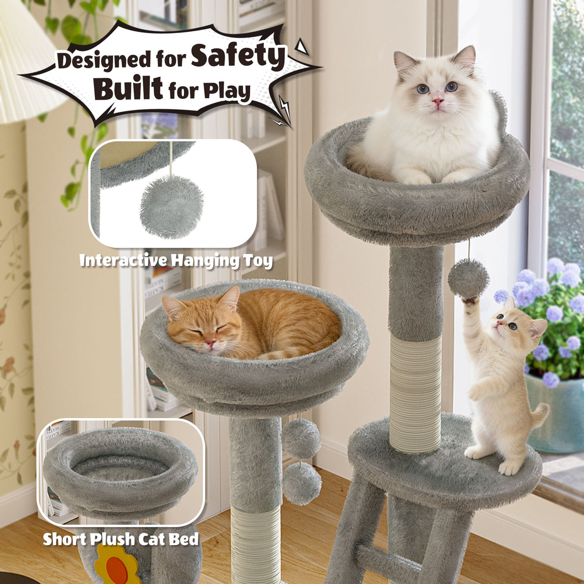 Cactus Cat Tree With Transparent Capsule