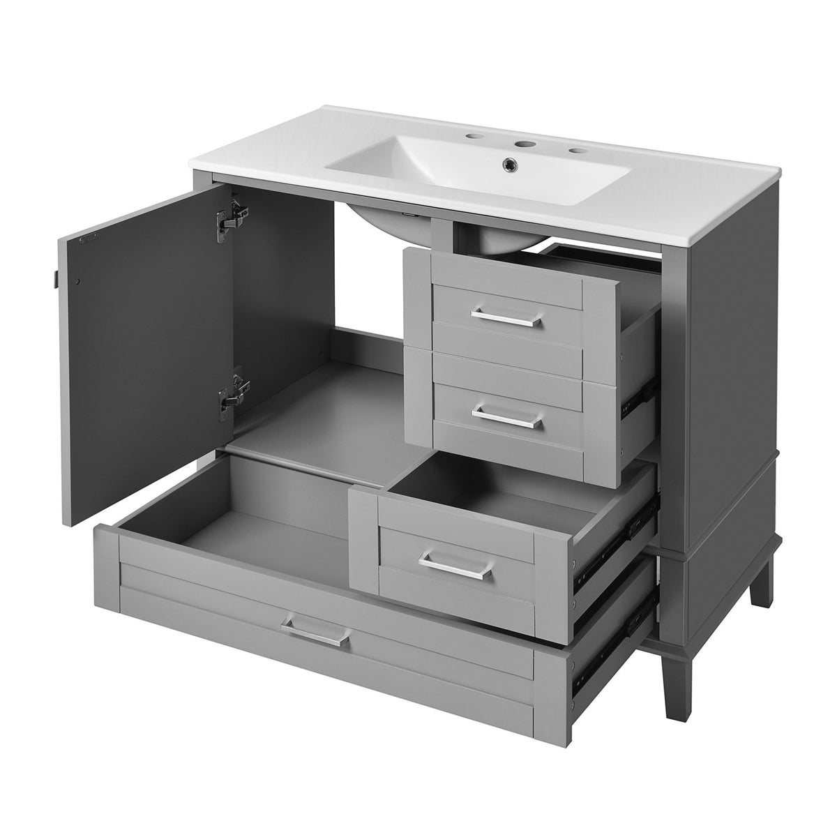 Traditional Bathroom Vanity Set With Soft Close Doors
