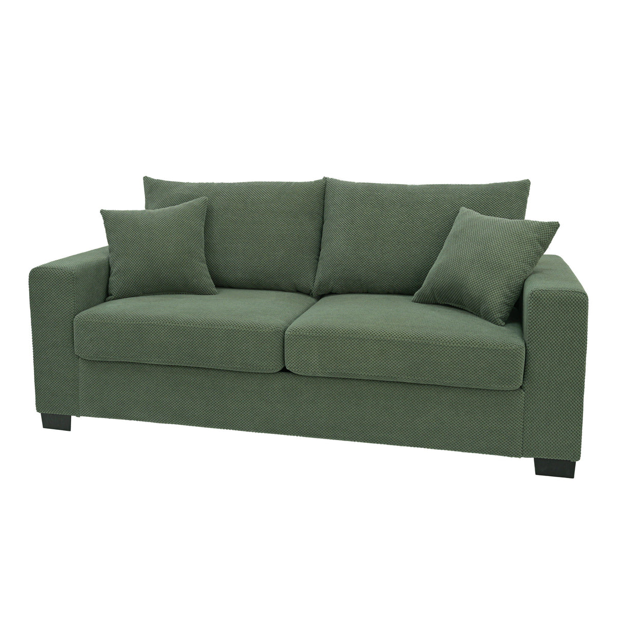 2 Seater Sofa, 2 Throw Pillows For Living Room