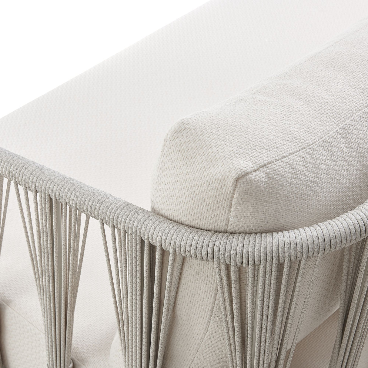 Breeze - Metal Outdoor Sofa With Cushions - Pearl / Cream