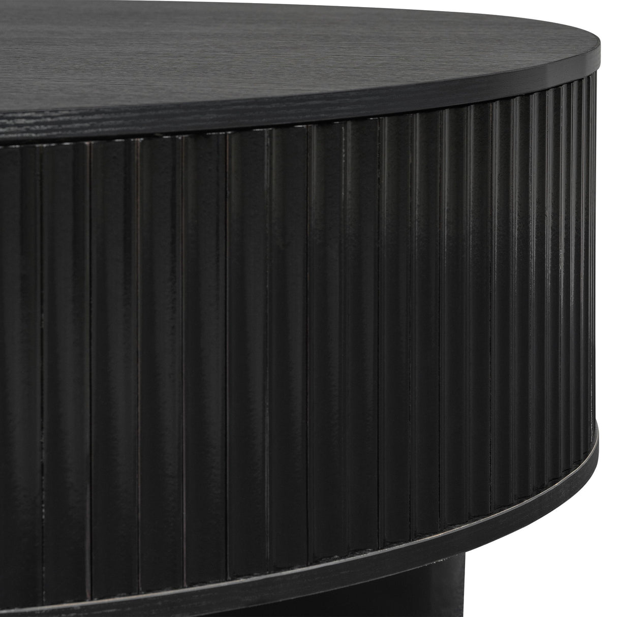 Farmhouse Round Coffee Table With Storage Drawer