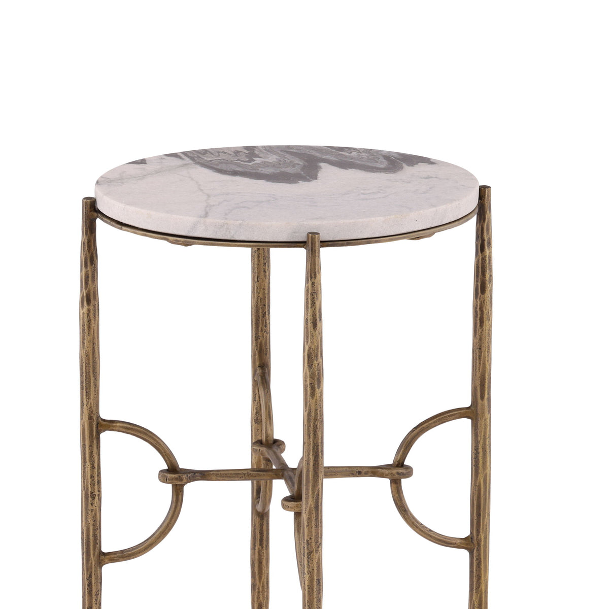 Andrews - Side Table - White / Gold
