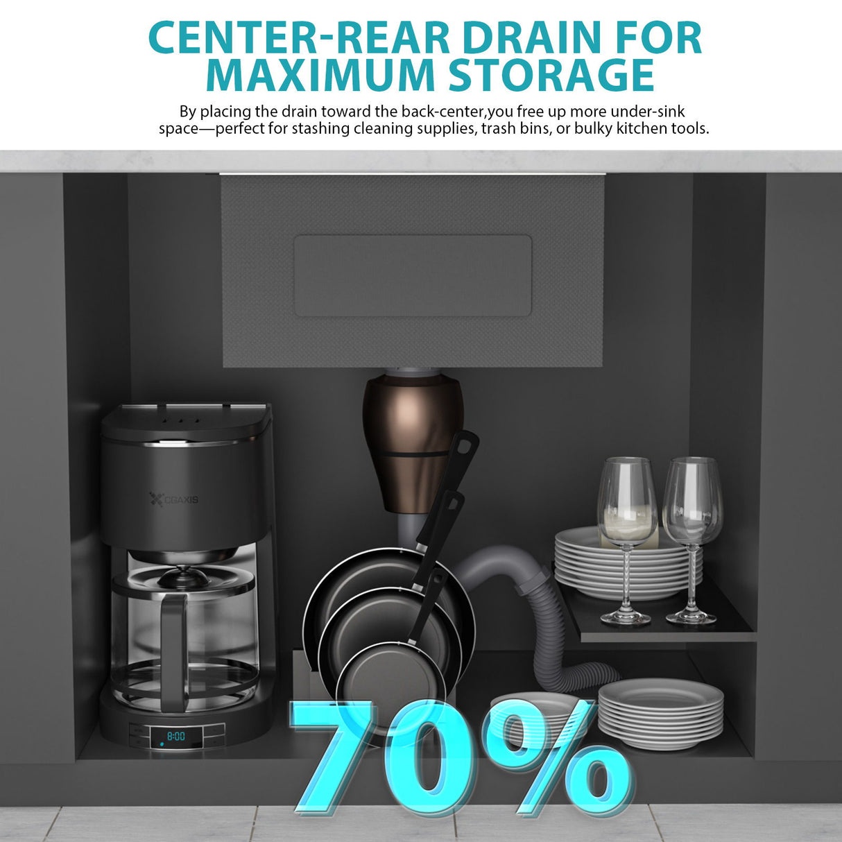 Undermount Kitchen Sink With Deep Single Bowl