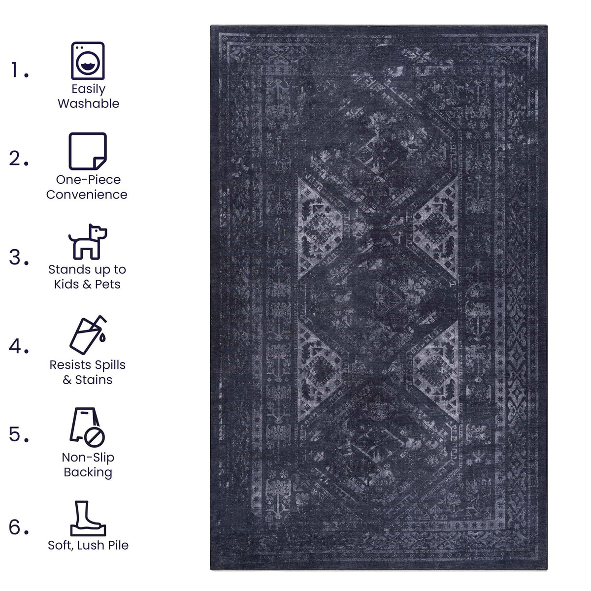Maval - Trendy Area Rug, Washable