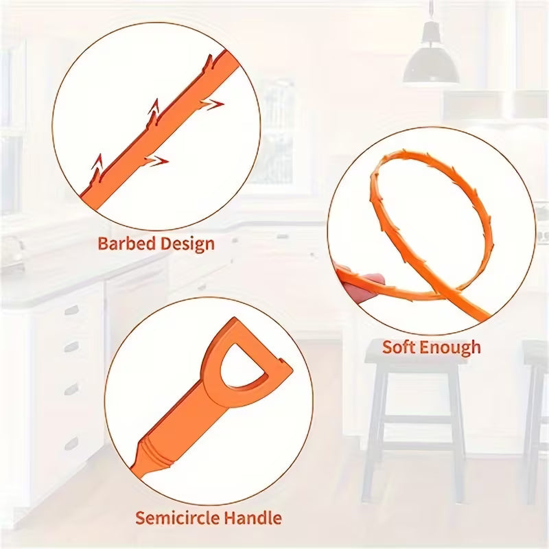 MAKEYED 5pcs Heavy-Duty Drain Snake Kit