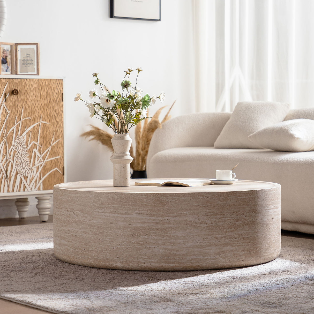 Modern Round Table With Mars Pattern For Living Room