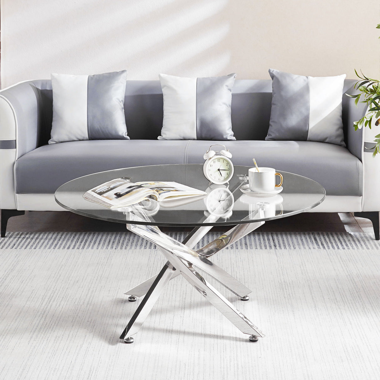 Round Table With Angular Slanted Legs
