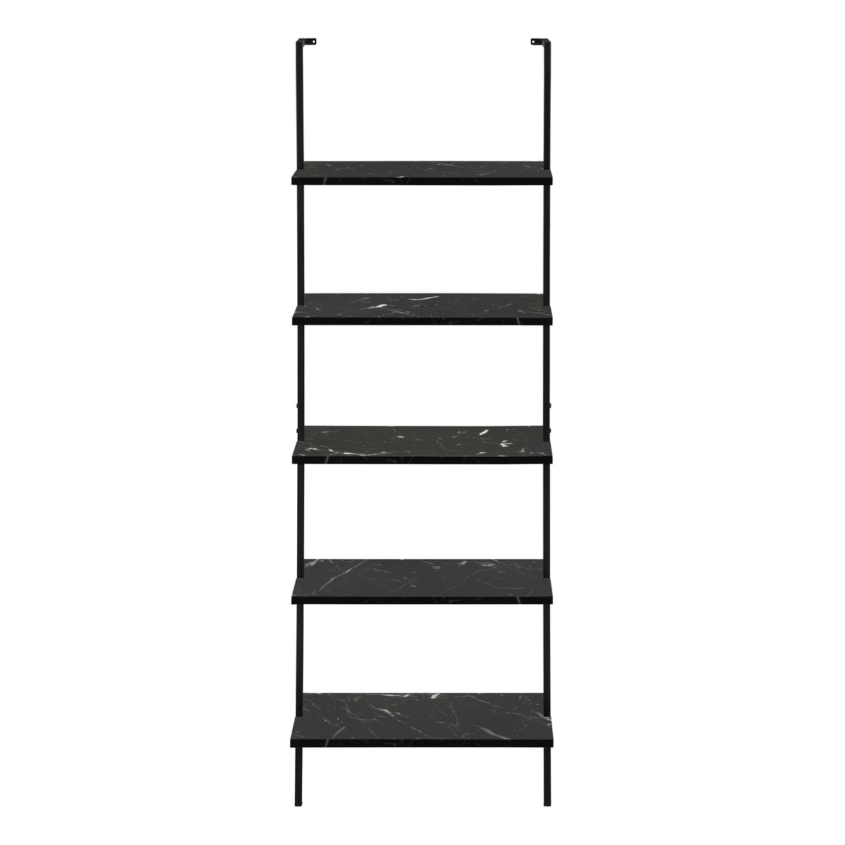 Bookshelf, Bookcase, Etagere, Ladder, 5 Tier, For Office, Marble Look Contemporary & Modern