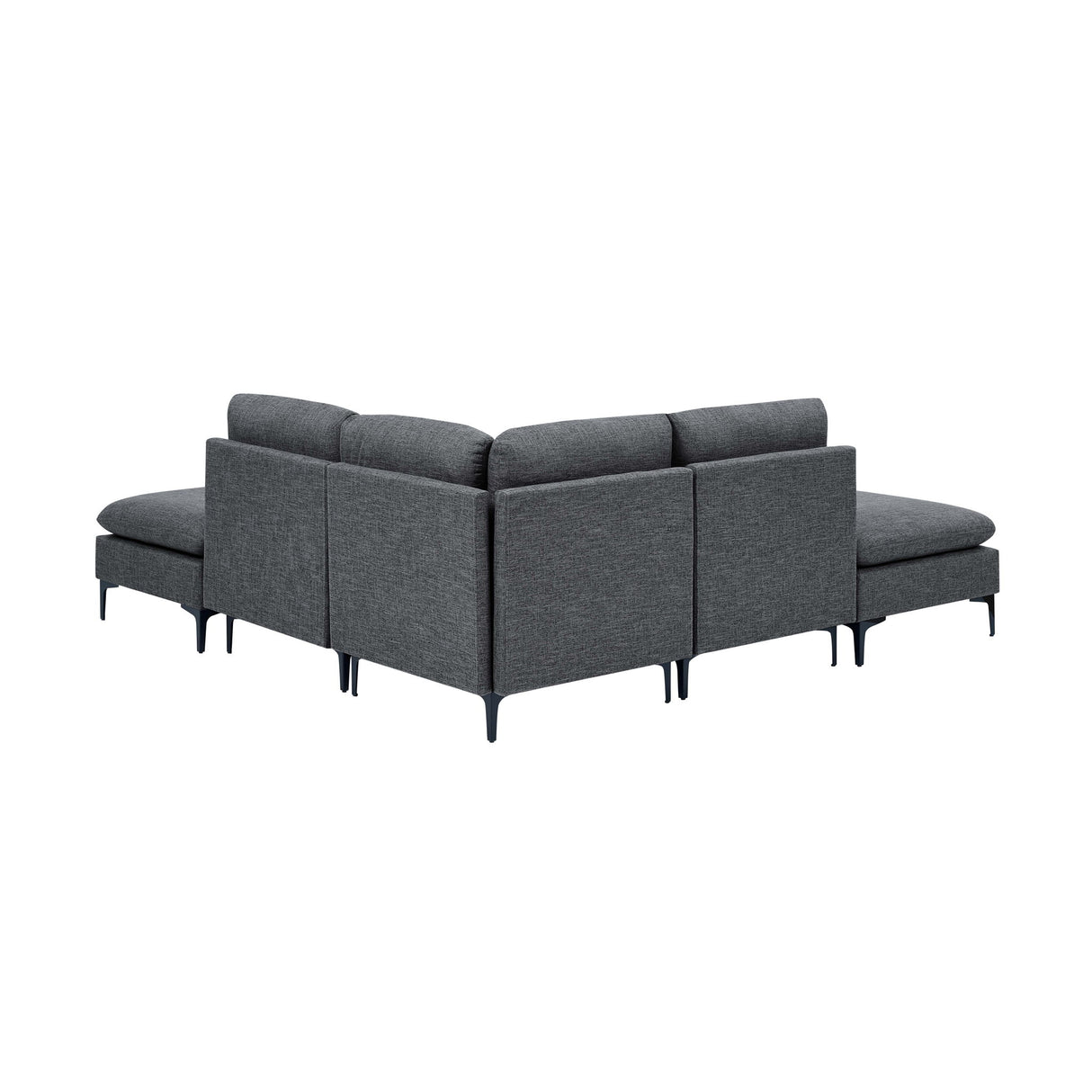 Upholstered Modular Sectional With Tall Legs, Medium Firm Seat