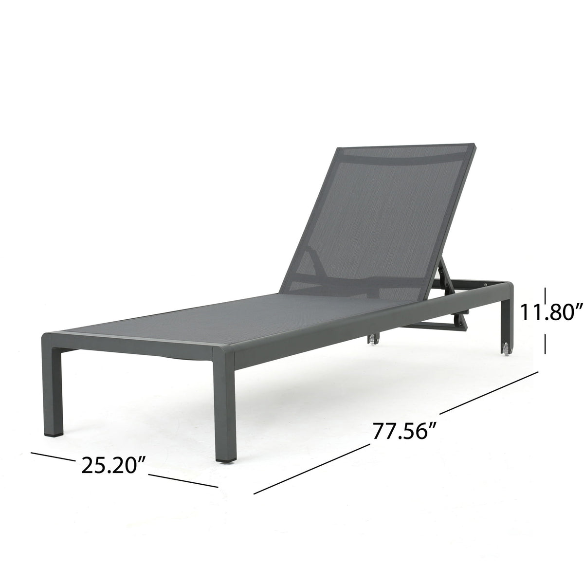 Outdoor Patio Chaise Lounge With 5 Reclining Positions