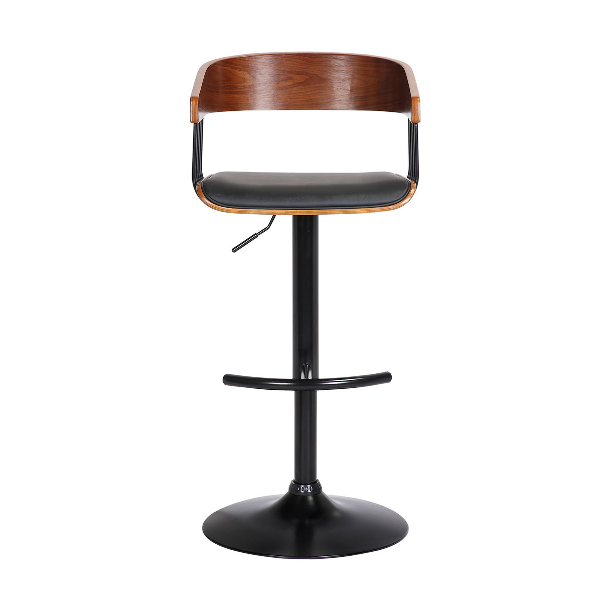 Larisa - Adjustable Walnut Bar Stool - Black / Black Metal