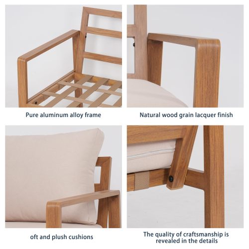 4-Piece L-Shaped Outdoor Patio Furniture Set