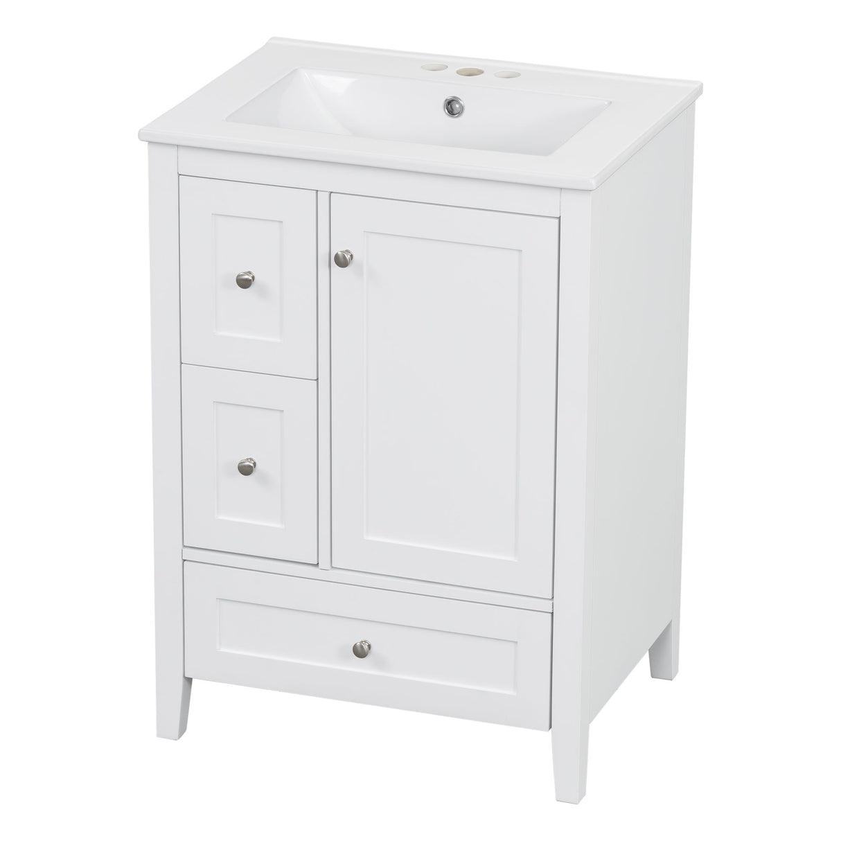 Modern Bathroom Vanity With Storage, Adjustable Shelf