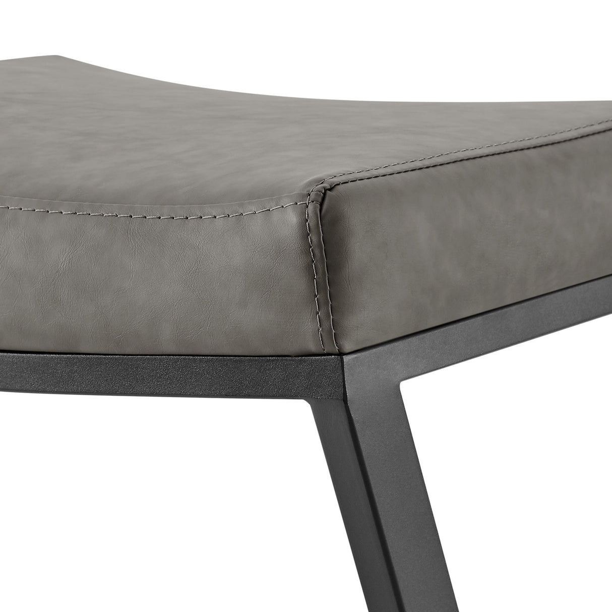 Atlantis - 30" Vintage Backless Bar Stool - Matte Black / Gray