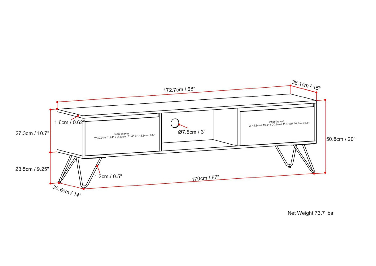 Hunter - Handcrafted TV Media Stand - Natural
