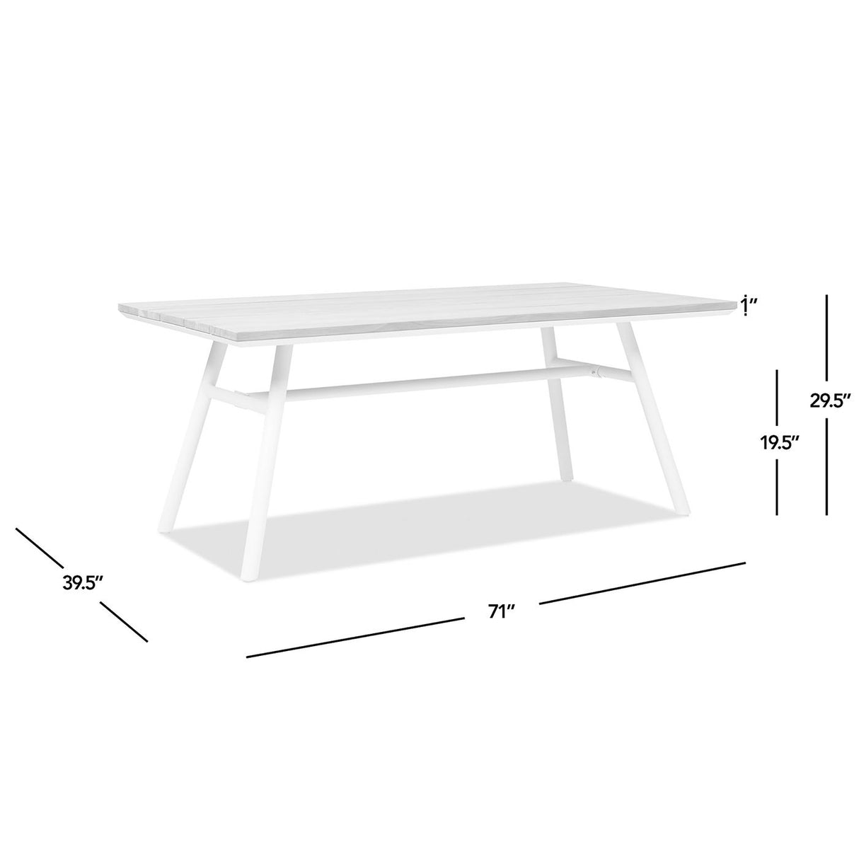 Maiden - 6 Seater Patio Dining Table - Natural Teak