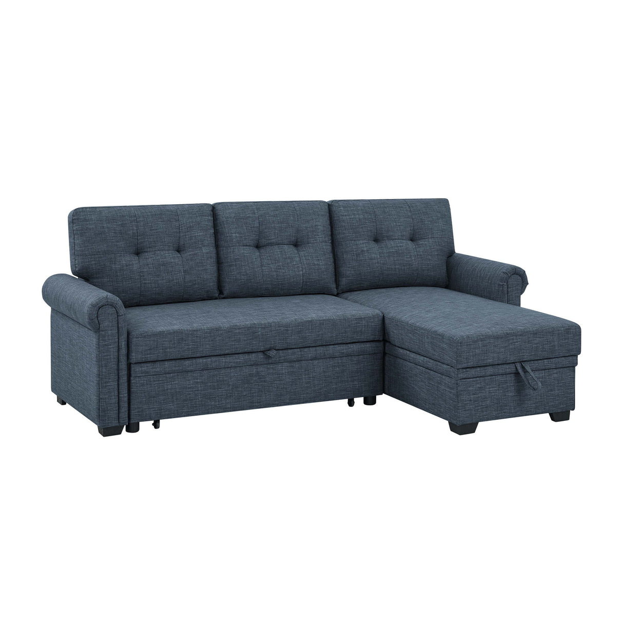 Upholstered Sleeper Sofa With Reversible Storage Chaise