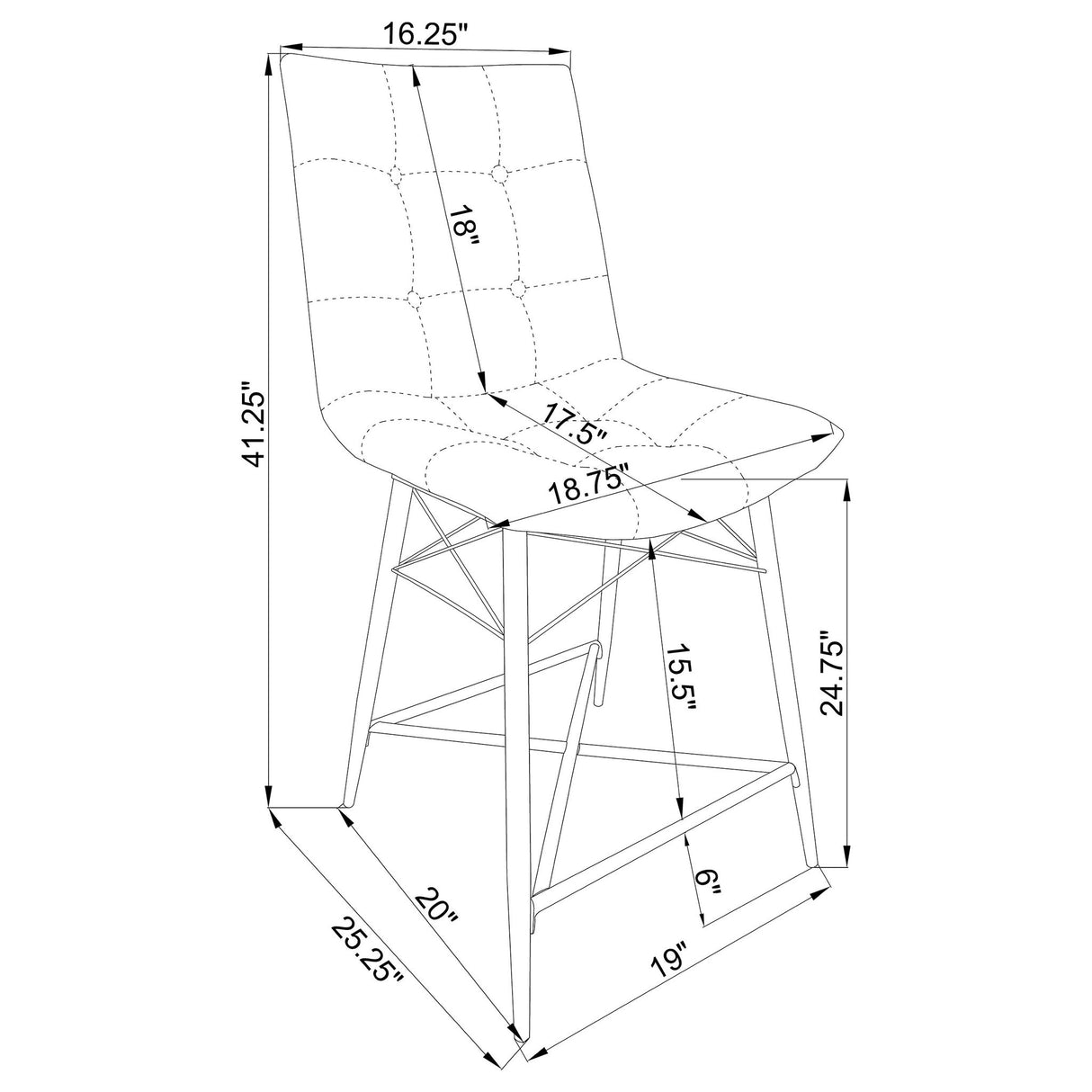 Counter Height Stools & Padded Seat (Set of 2)