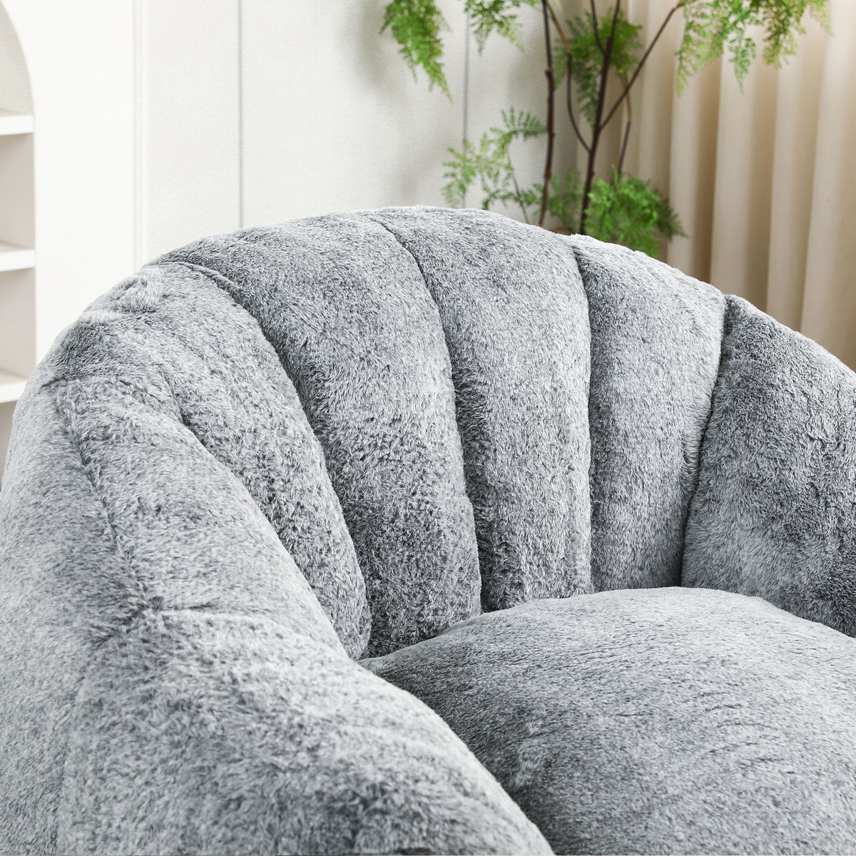Beanbag Sofa Chair With Armrests Stuffed High Density Foam, Lazy Sofa Comfy Chairs Beanbag Chair For Adults In Living Room, Bedroom Reading - Dark Gray