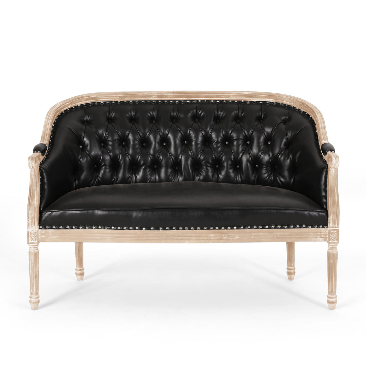 French Country Chesterfield Style Tufted Loveseat