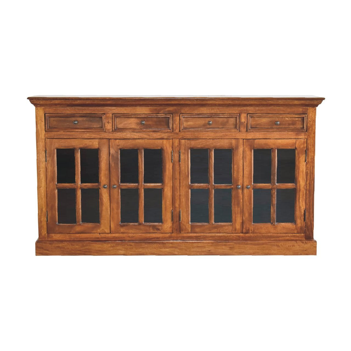 Large Glazed Sideboard Buffet Cabinet Storage Unit Solid Wood 65x35in
