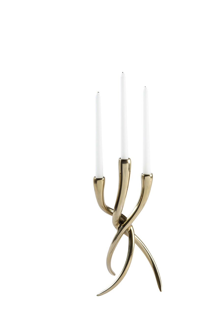 Ansley - Taper Candle Holder Set (Set of 2) - Gold