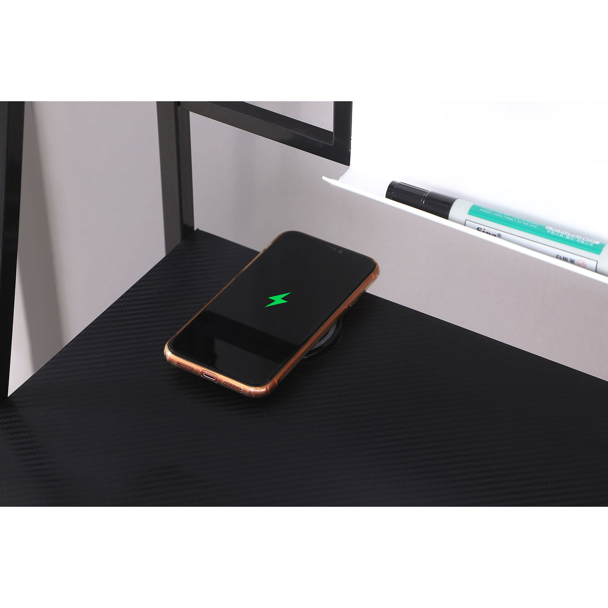Darby - Writing Desk With USB Ports - Black