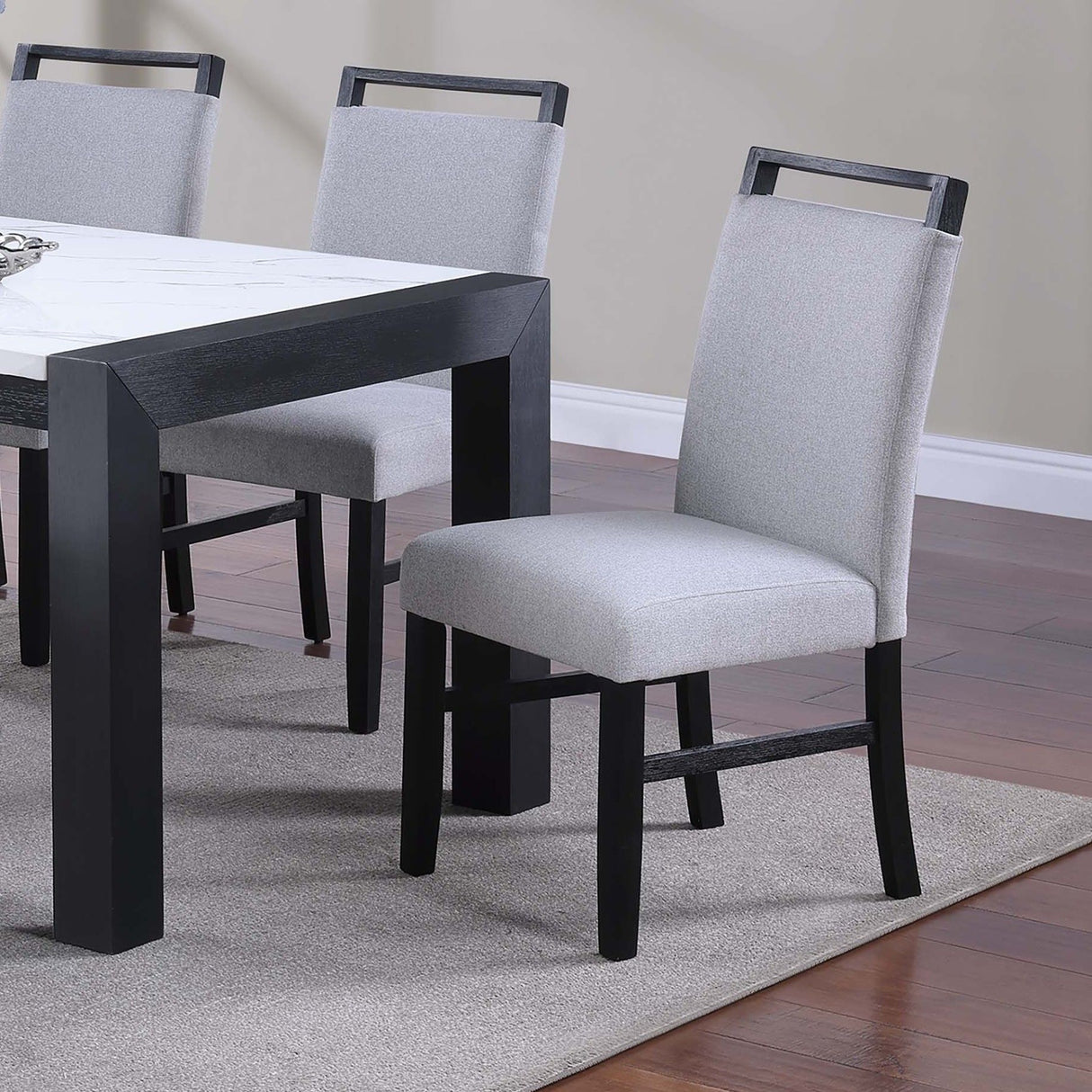 Dining Chairs With Handle Upper Backrest (Set of 2) - Charcoal