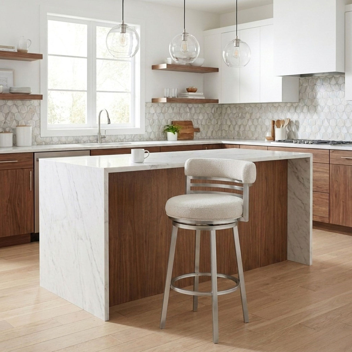 Santorini - Barstool With Fabric Seat