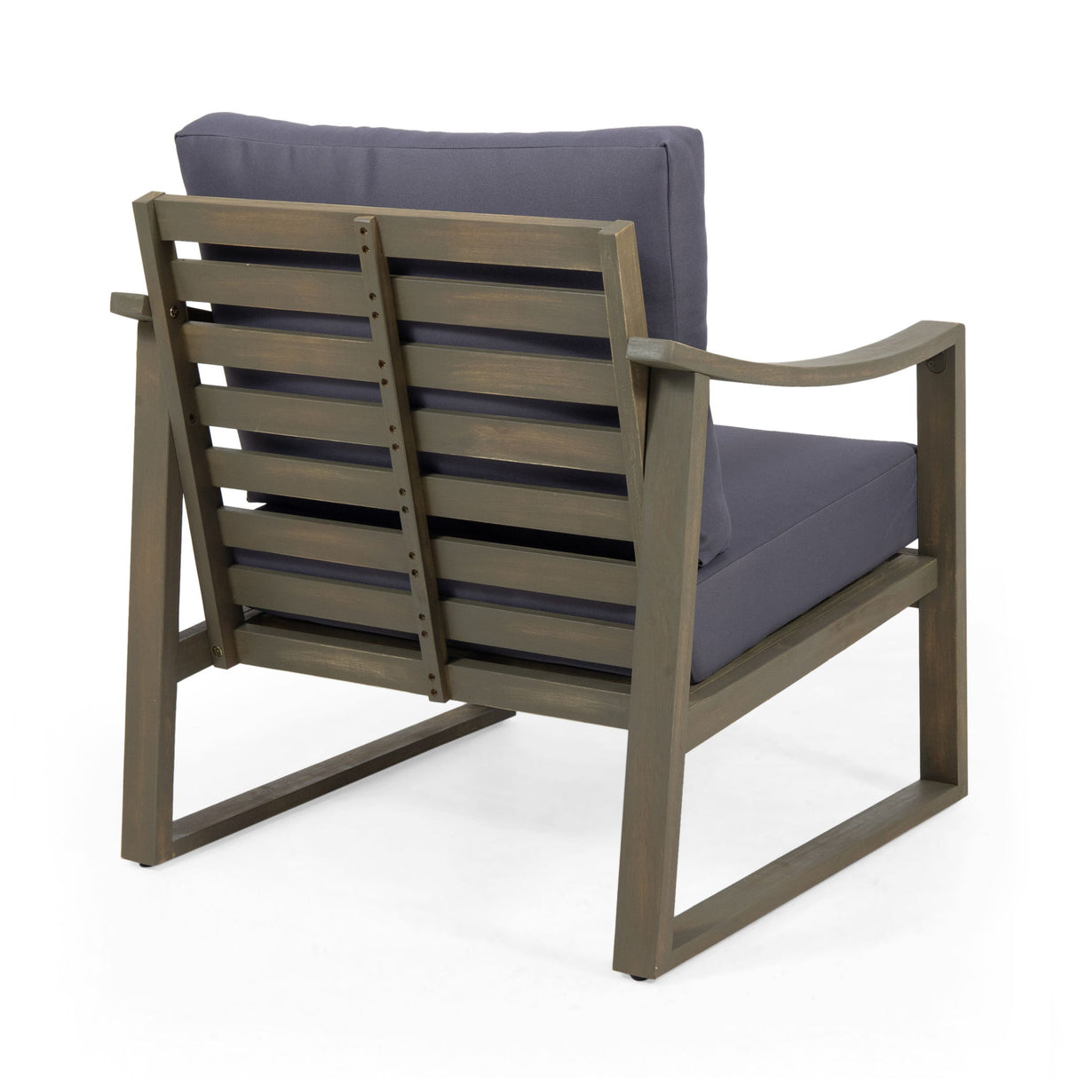 Samwell - Club Chair Outdoor Seating Acacia Wood - Dark Gray