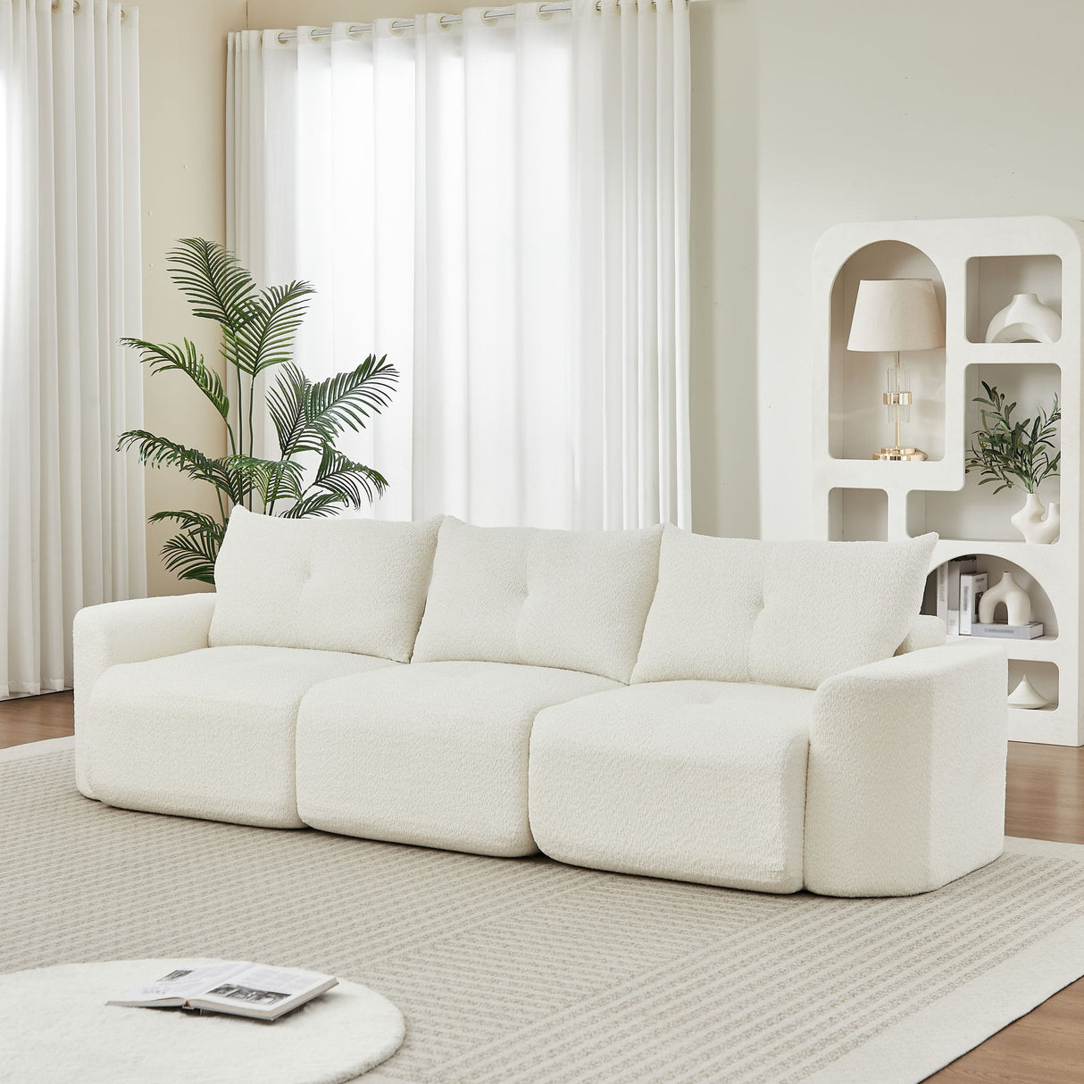3 Seater With Thickened Armrests Sofa For Living Room