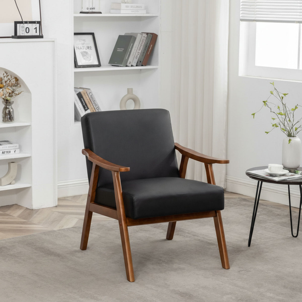 Accent Chair, Classic Mid Century Modern For Extra Seating